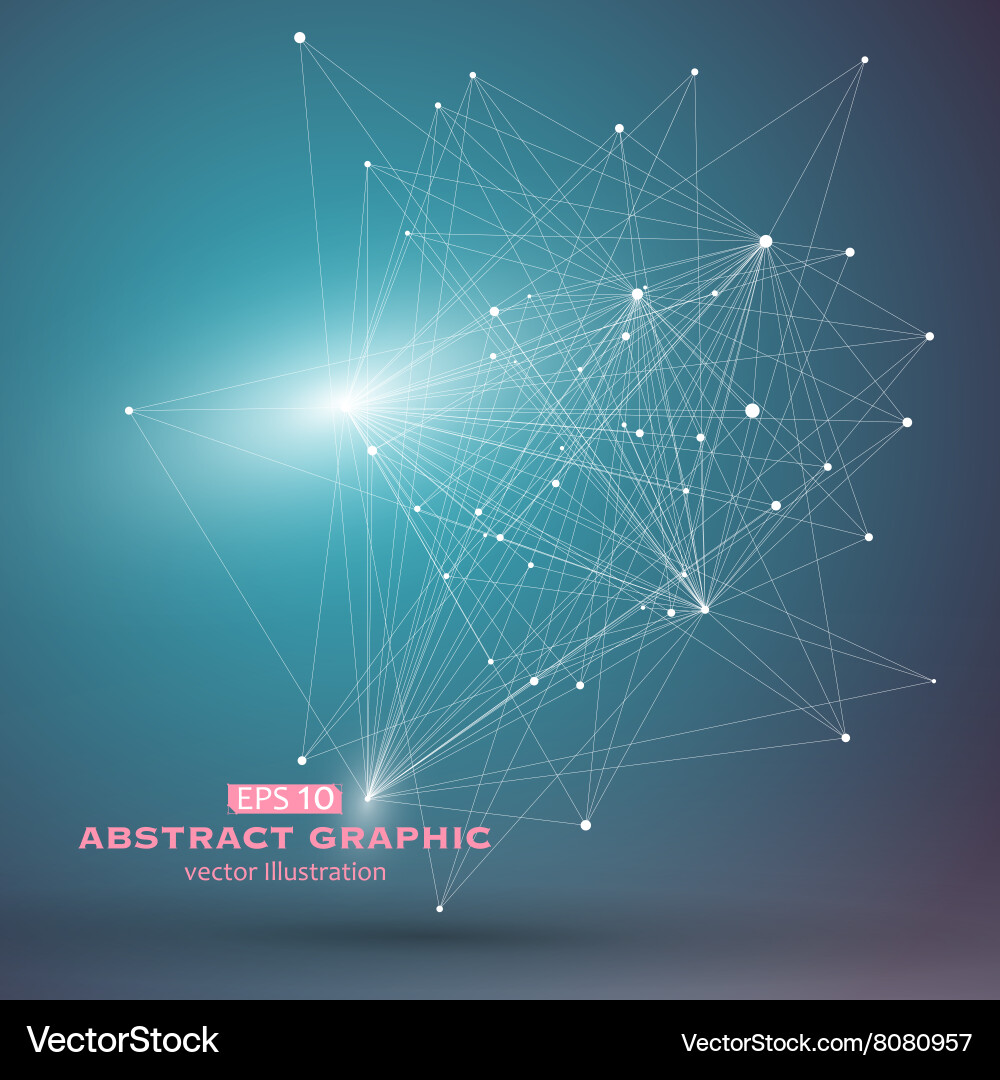 Dot and line consisting of abstract graphics vector image
