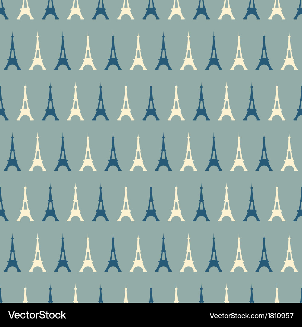 Eiffel tower seamless pattern vector image