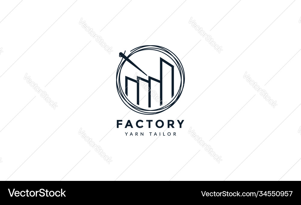 Garn Schneider Fabrik Linie Umriss Logo Icon Design Garn Schneider Fabrik Linie Umriss Logo Icon Design vektorbild