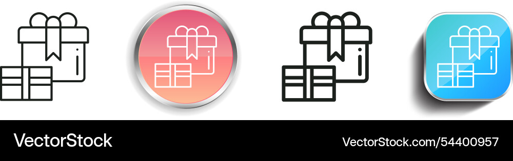 Gift box icon thin linear regular and button Gift box icon thin linear regular and button vector image