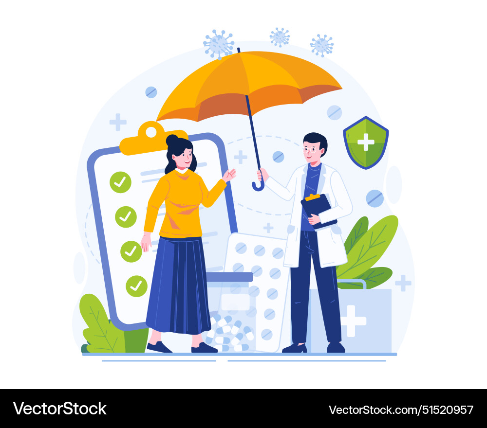 Health medical and life insurance concept a male Health medical and life insurance concept a male vector image