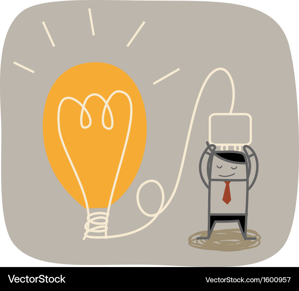 Idea Connection - Lightbulb Vector Image