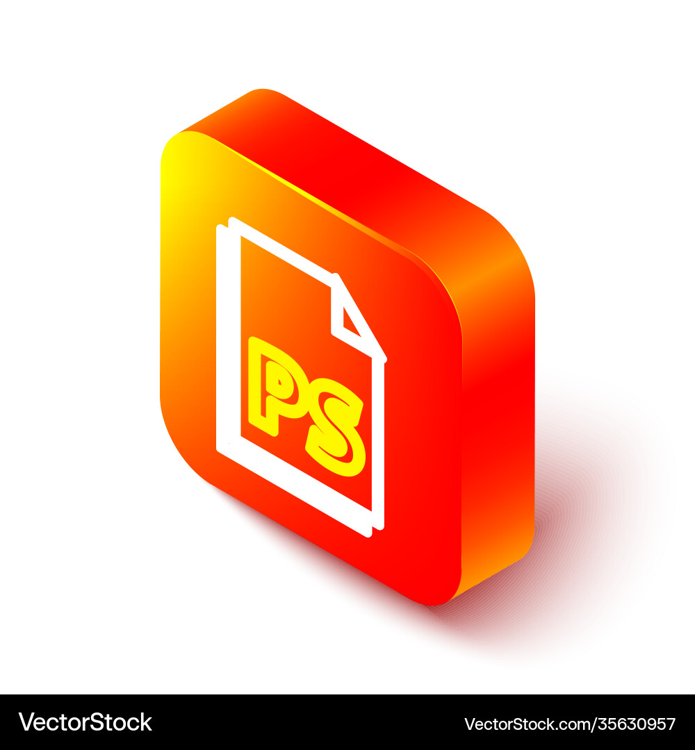 Isometric line ps file document icon isolated Isometric line ps file document icon isolated vector image