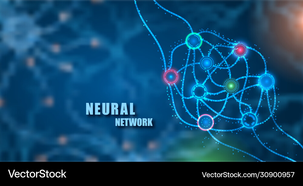 Neural Network Abstract Technology vector image
