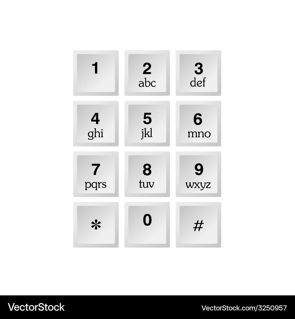Phone Keypad with Number Buttons vector image