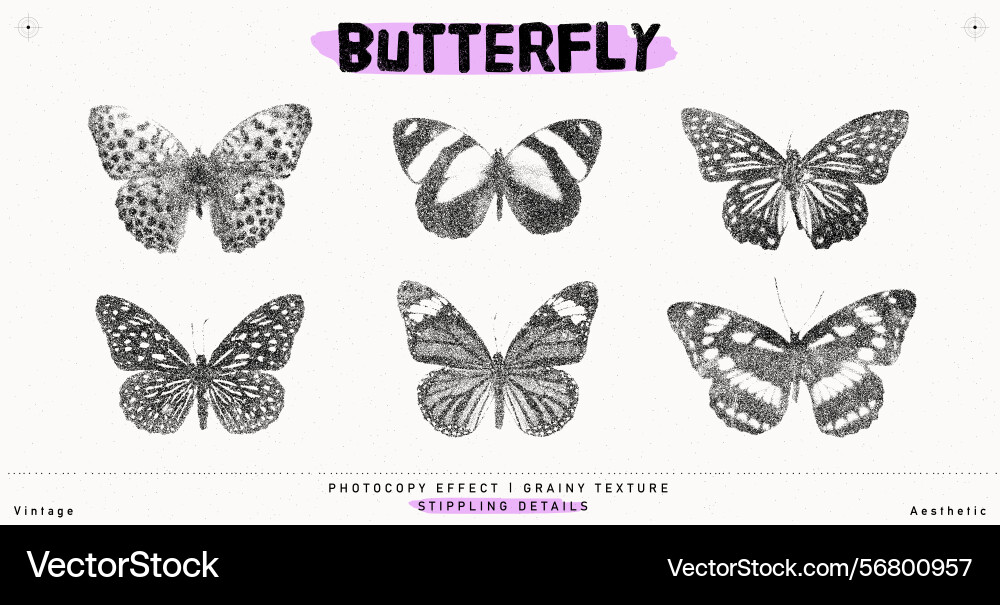 Print with photocopy effect featuring a collection Print with photocopy effect featuring a collection vector image