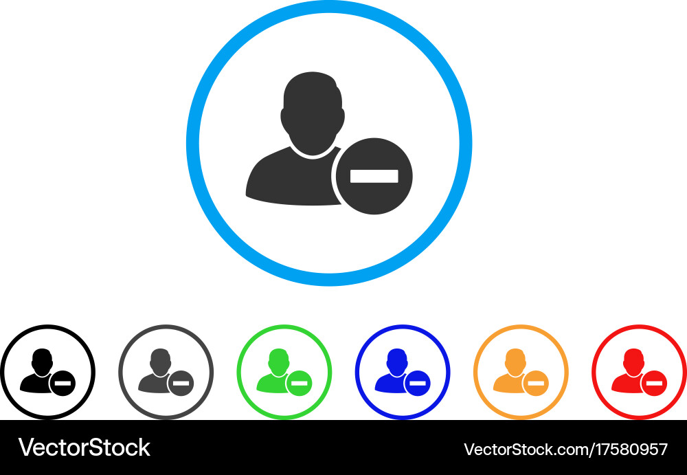 Remove user rounded icon vector image