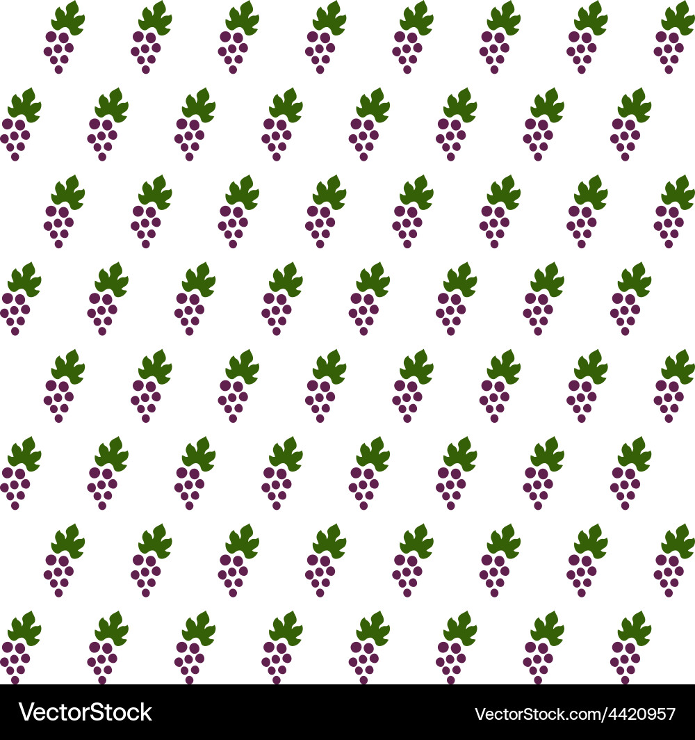 Sample seamless grape vines background vector image