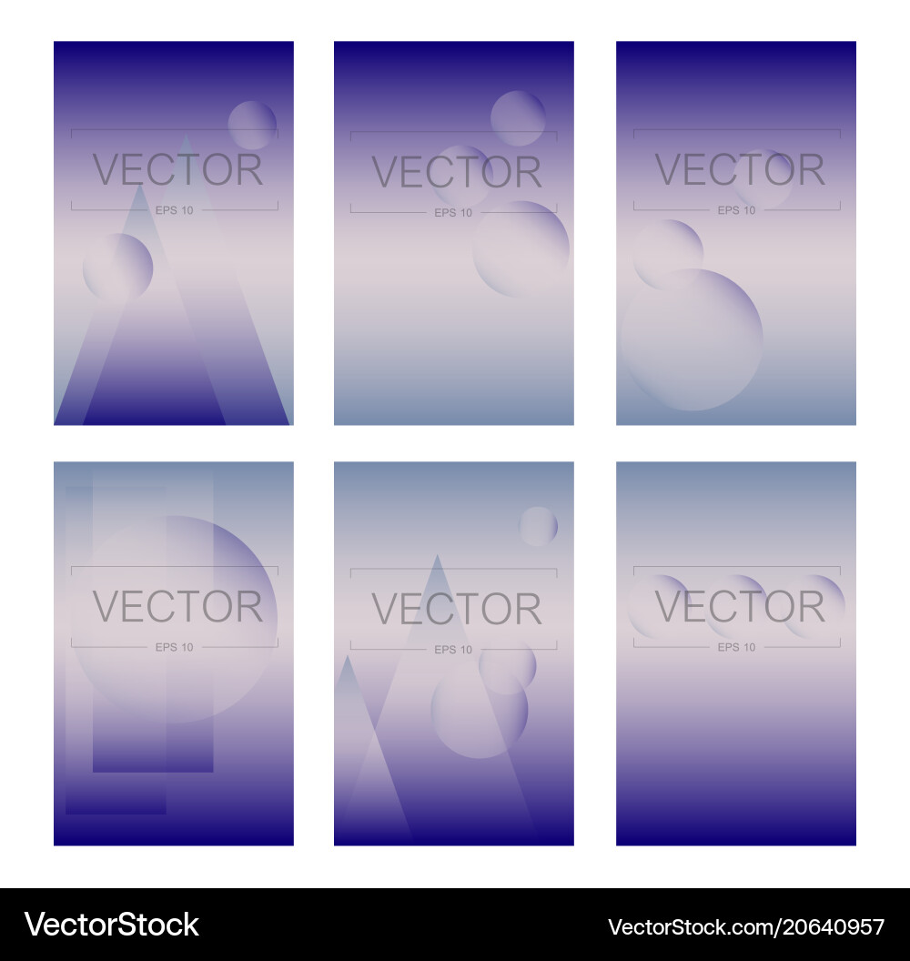 Screen gradient set with modern abstract Vector Image