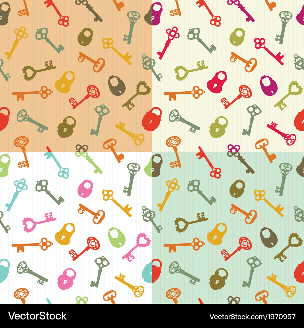 Seamless background keys and locks vector image