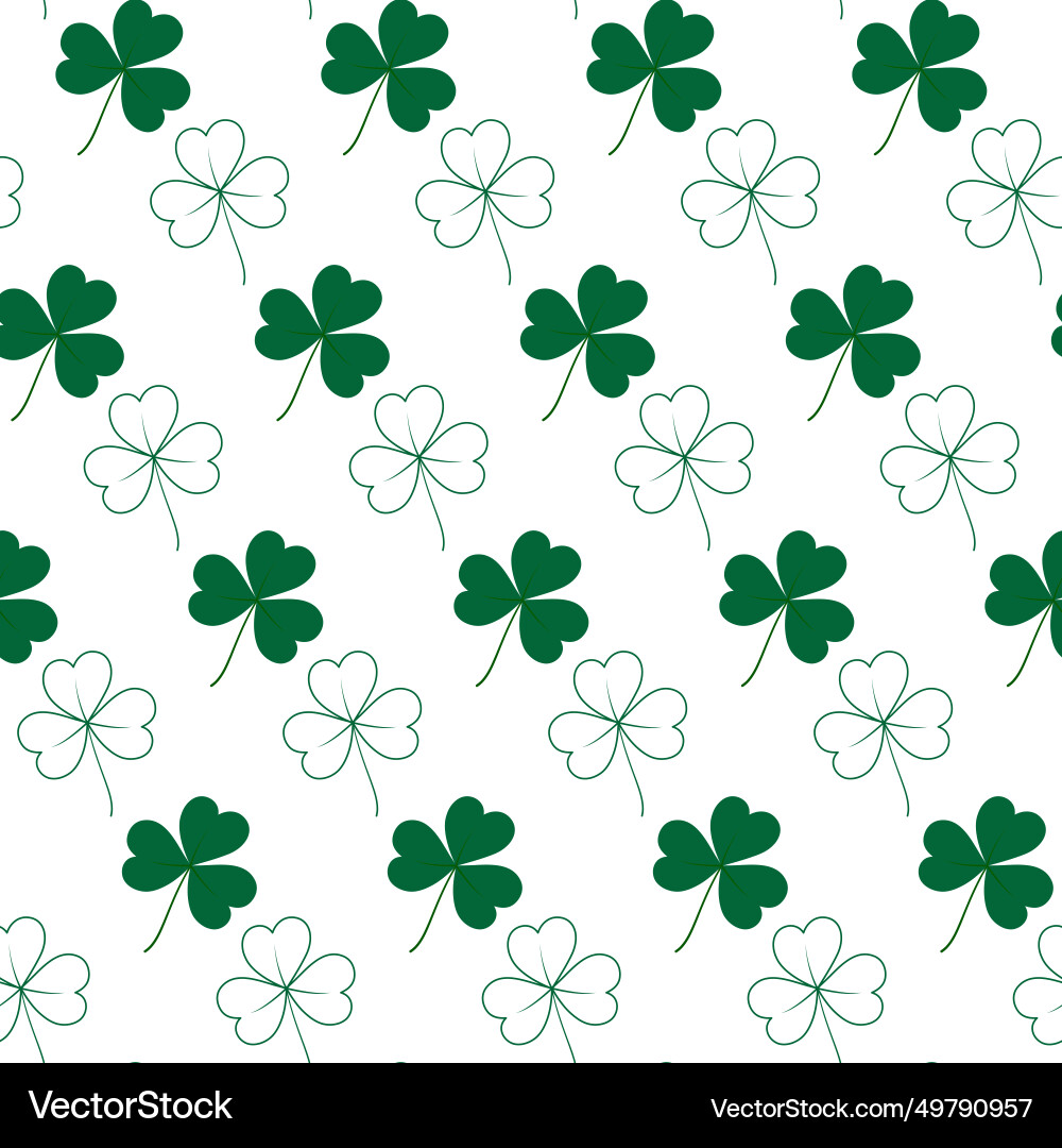 Seamless pattern of tree and four leaf clover Seamless pattern of tree and four leaf clover vector image