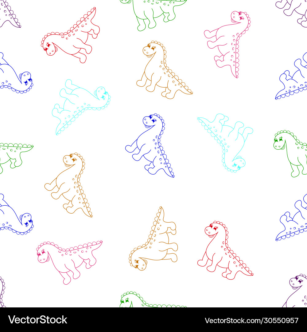 Seamless pattern with colorful dinosaur Seamless pattern with colorful dinosaur vector image