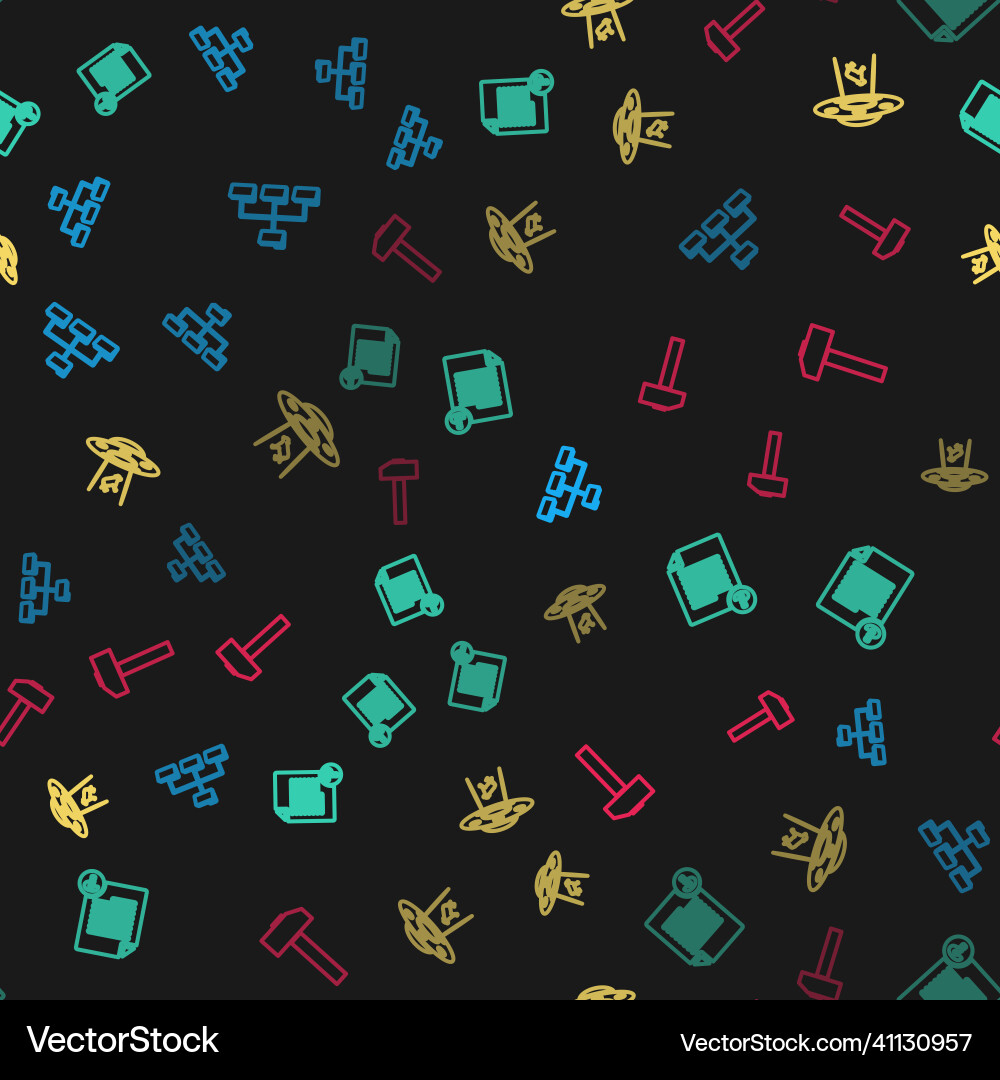 Set line folder tree unknown document ufo Set line folder tree unknown document ufo vector image