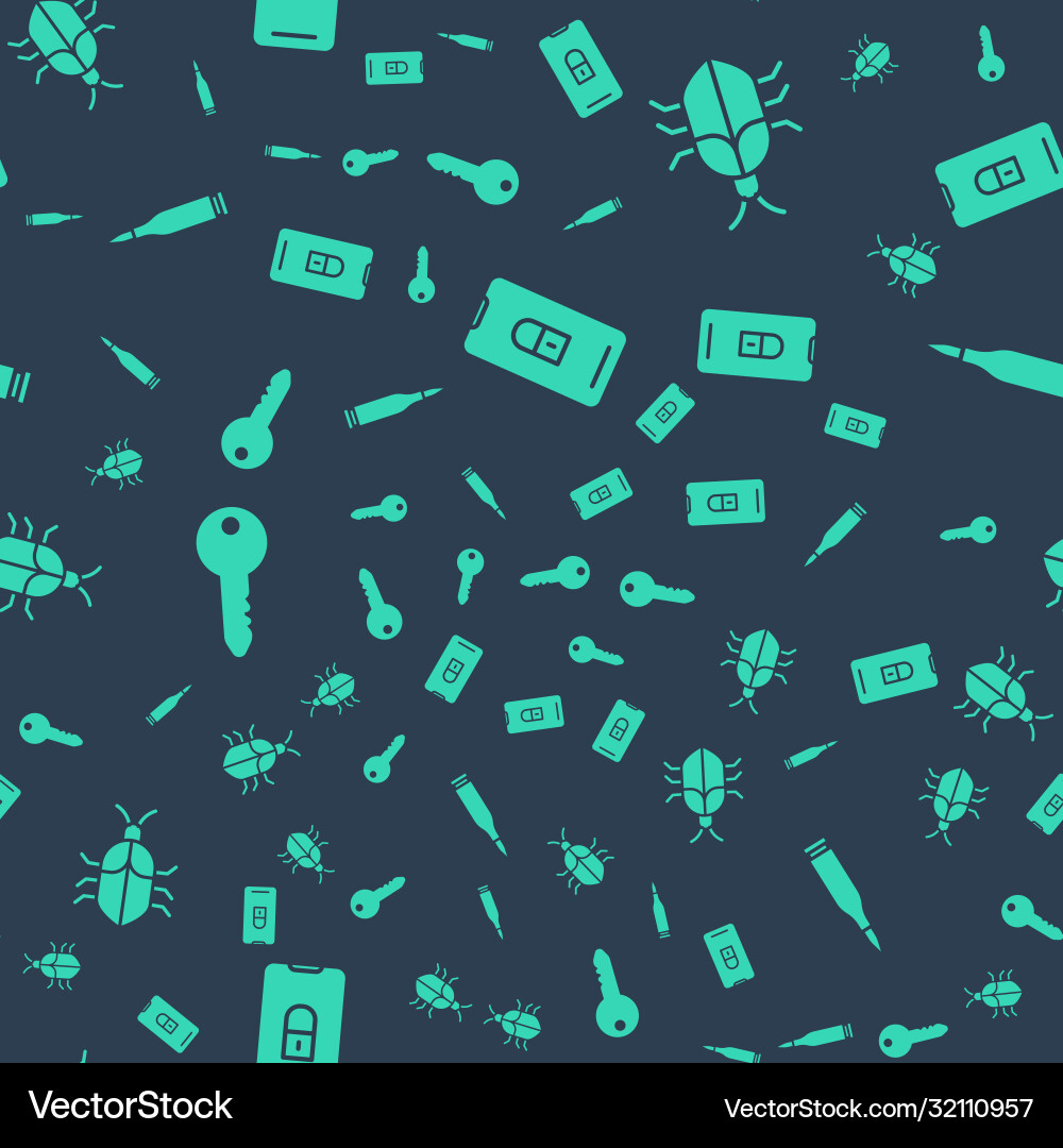 Set mobile with closed padlock system bug concept vector image