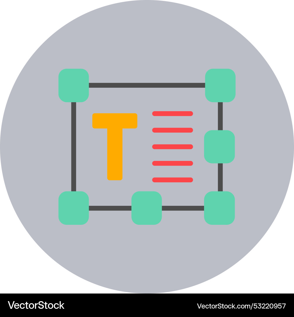 Text editor flat circle icon vector image