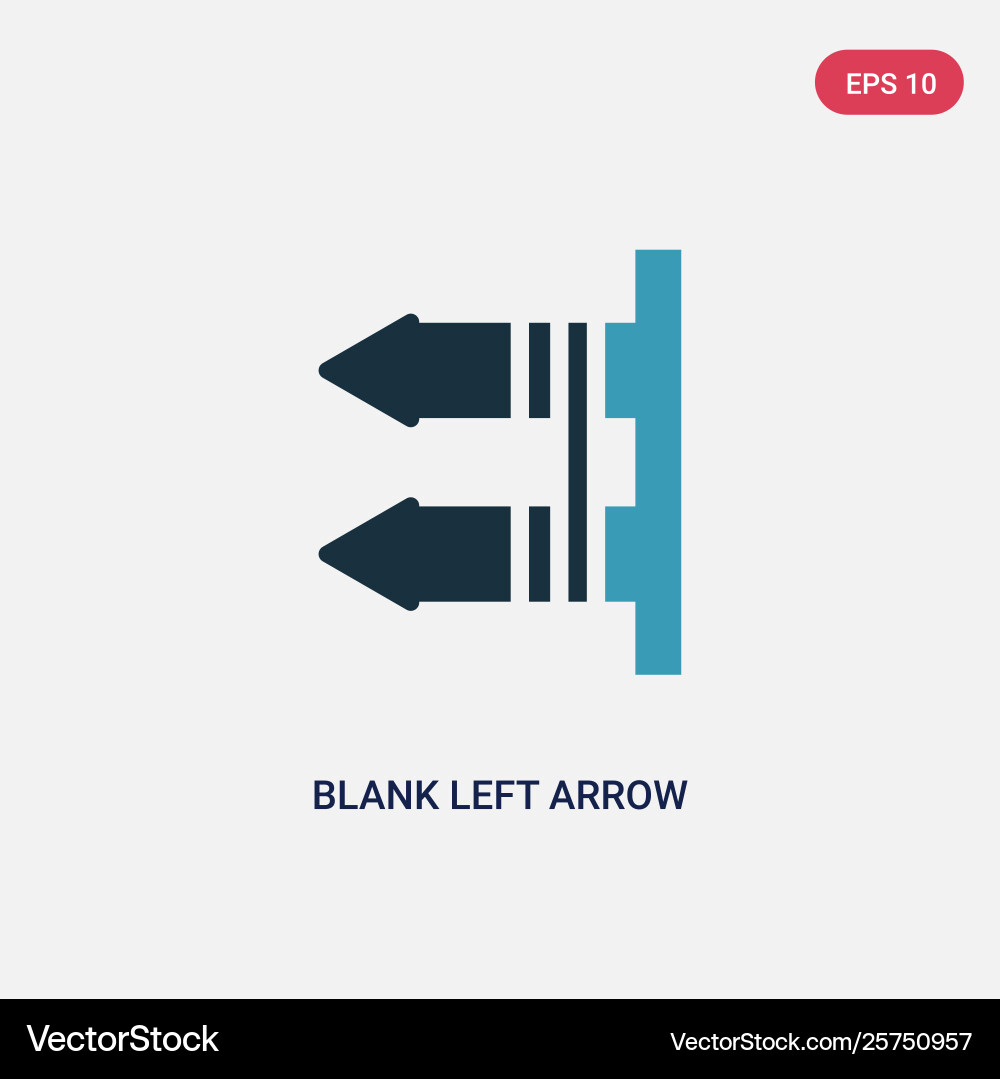 Two color blank left arrow icon from user Two color blank left arrow icon from user vector image