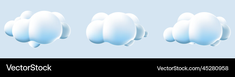 3d clouds set isolated background render soft 3d clouds set isolated background render soft vector image