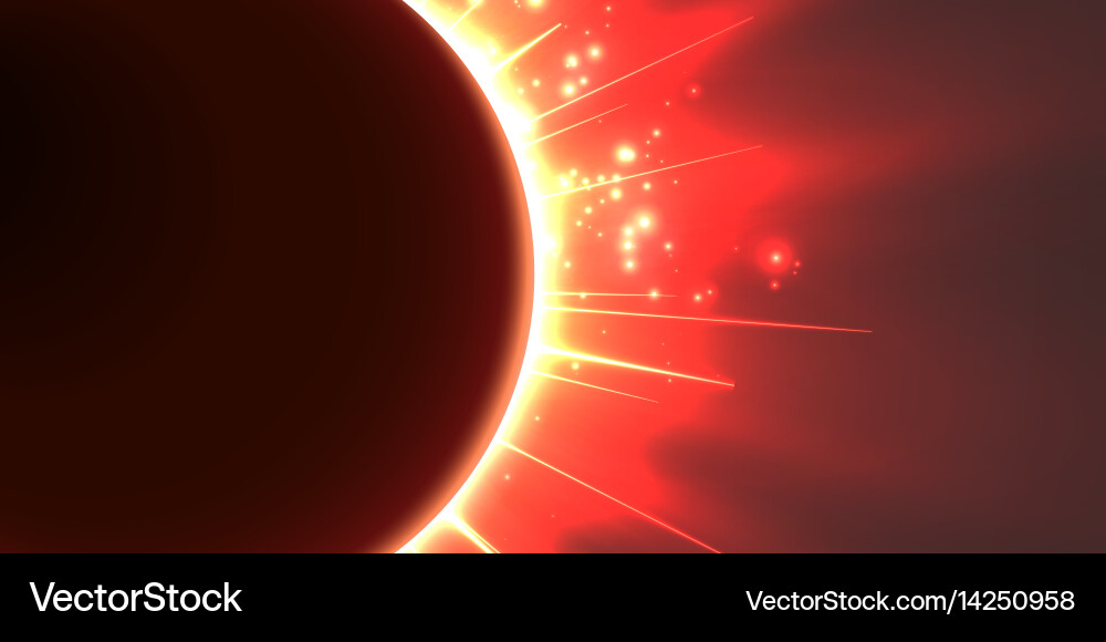Abstract red background with planet vector image