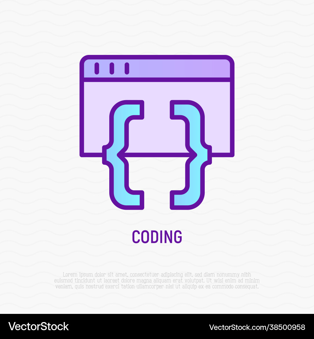 Coding thin line icon modern vector image