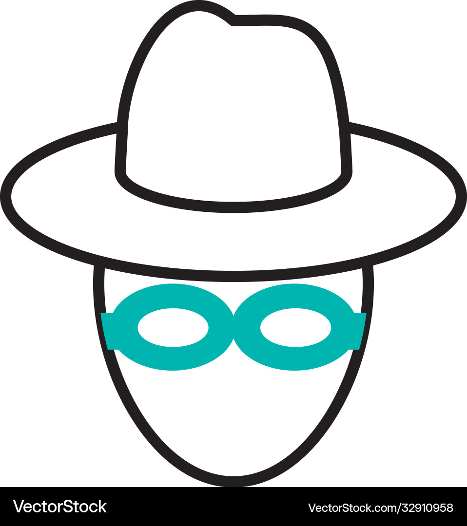 Cyber security concept hacker man with hat half Vector Image