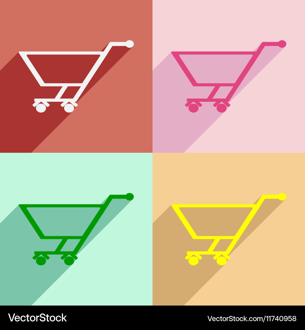 Flat with shadow concept and mobile application Vector Image