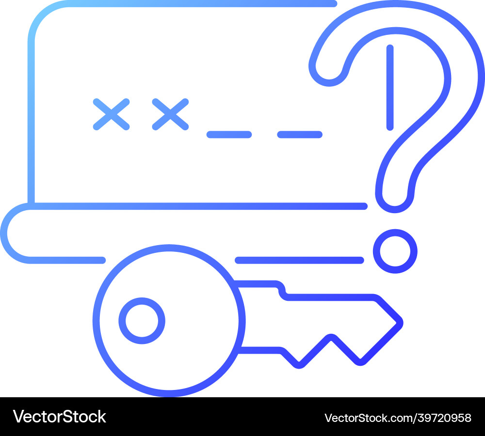 Forgetting password gradient linear icon vector image