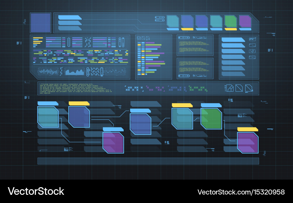 Futuristic HUD Panels - Data Display vector image