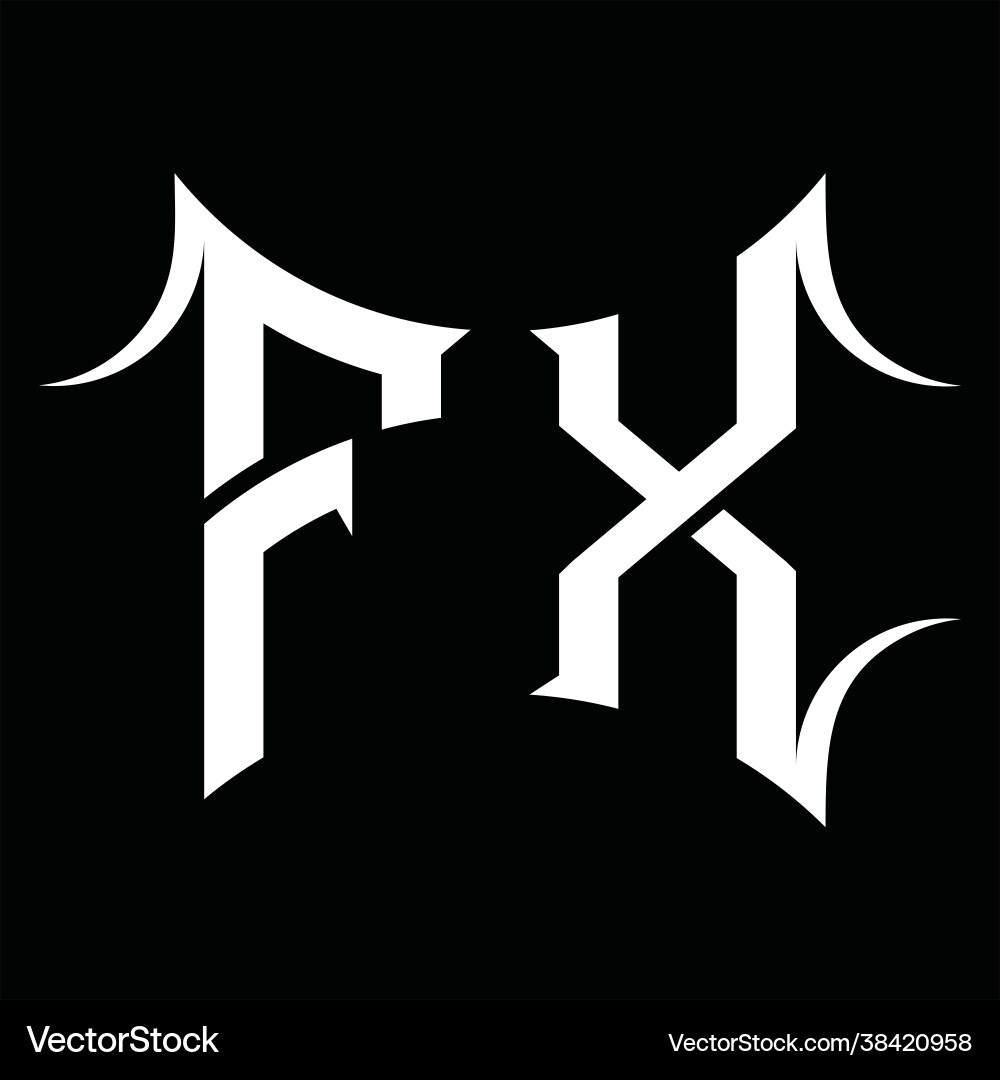 Fx logo monogram with abstract shape design vector image