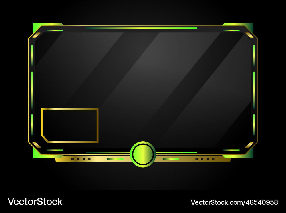 Game streaming interface element panel overlay vector image