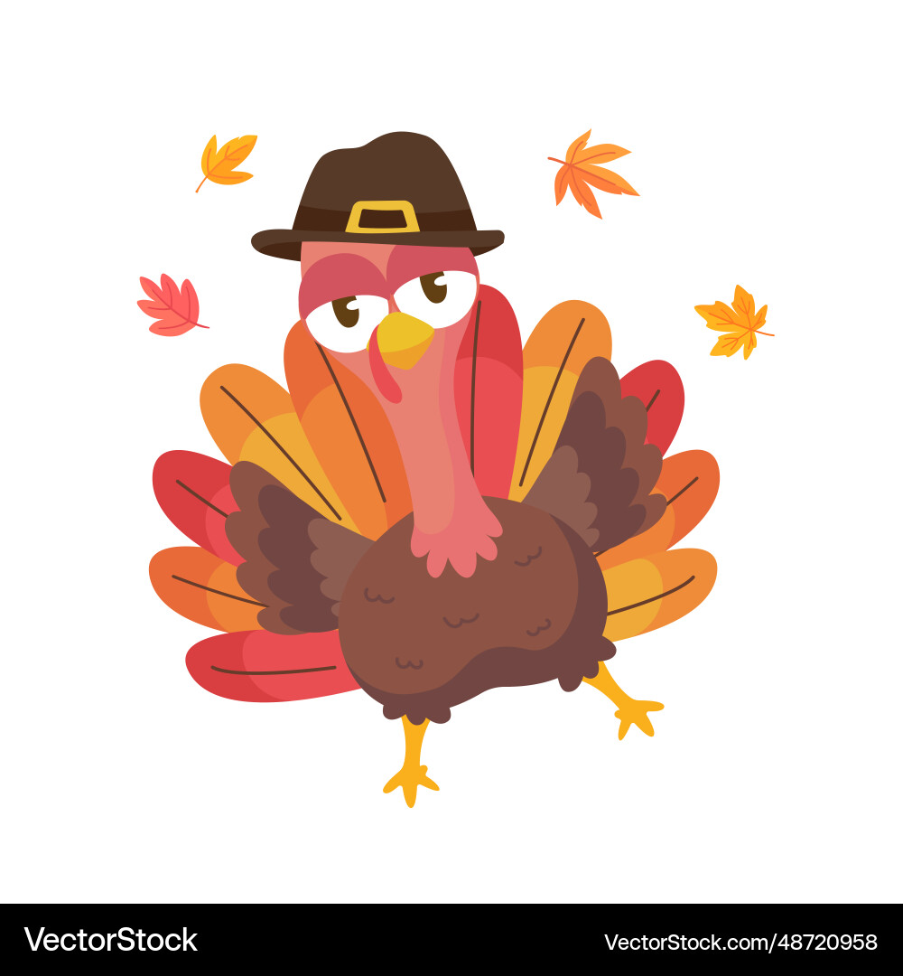 Happy Thanksgiving Cartoon Truthahn süß Happy Thanksgiving Cartoon Truthahn süß vektorbild