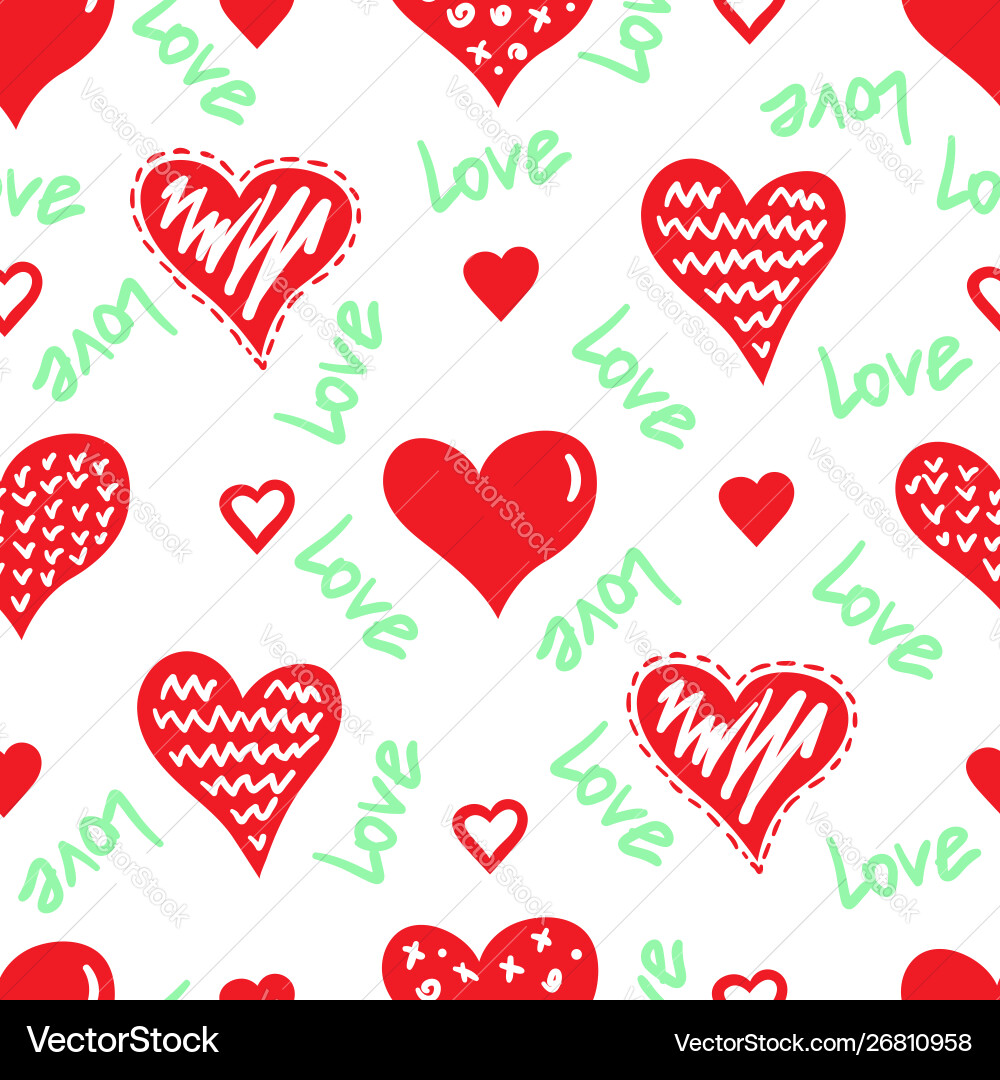 Hearts seamless pattern Hearts seamless pattern vector image