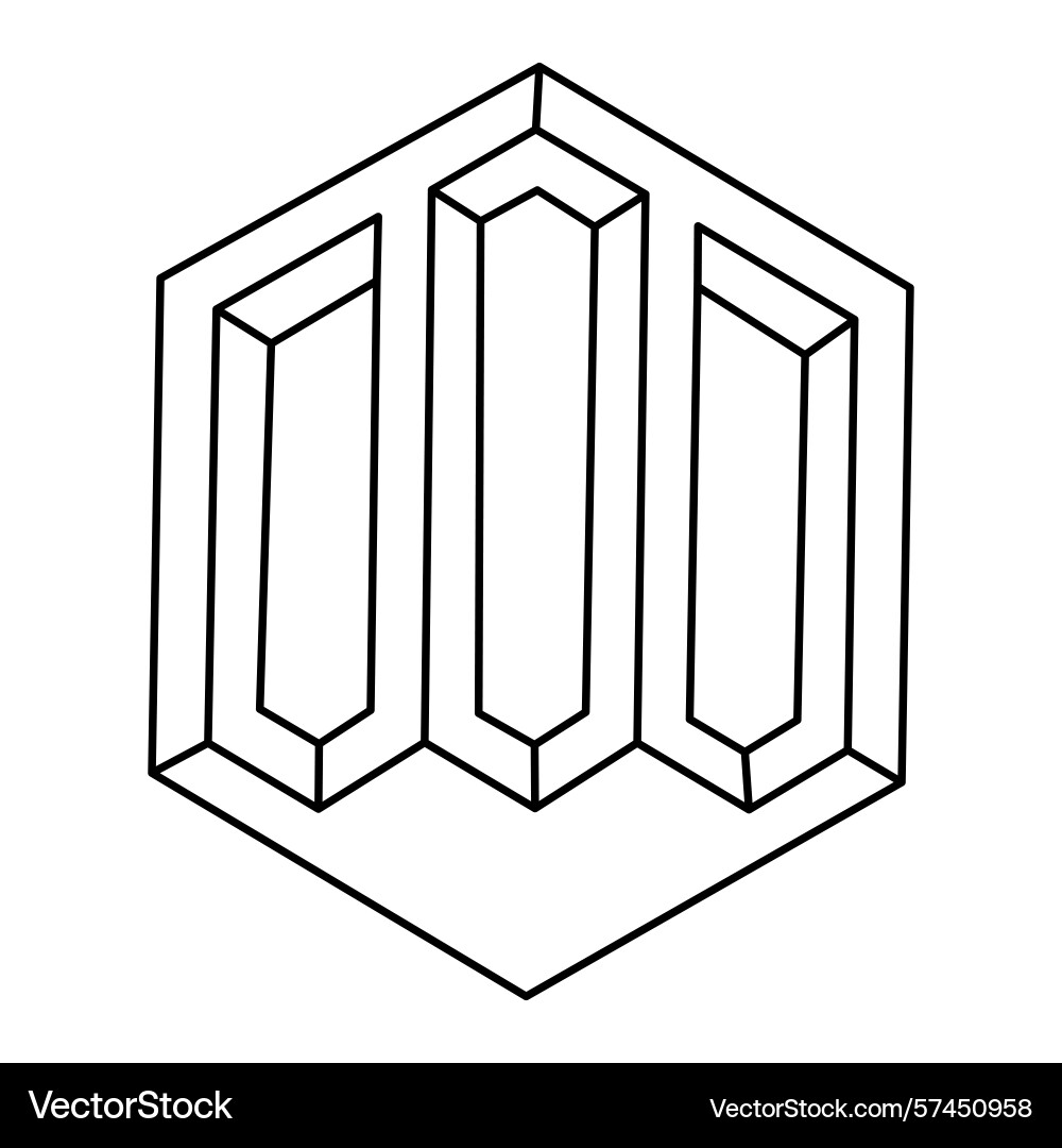 Impossible shape web design element optical Vector Image