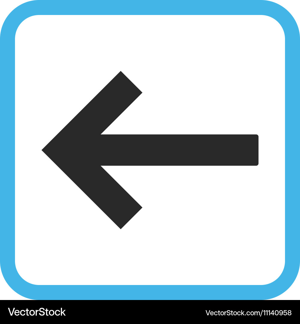 Left arrow icon in a frame Vector Image
