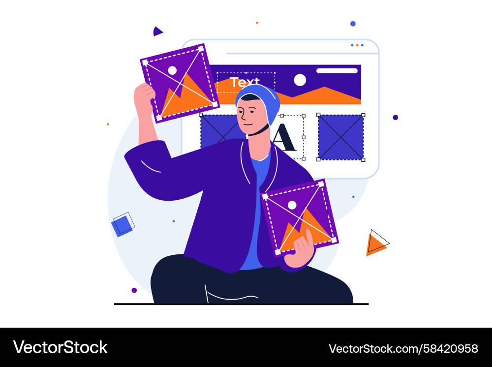 Modern Website Content Creation Studio Vector Image