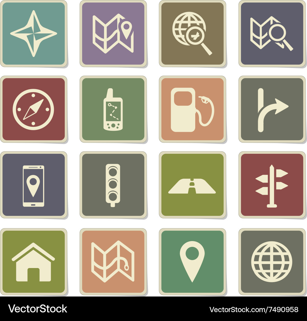 Navigation simply icons vector image