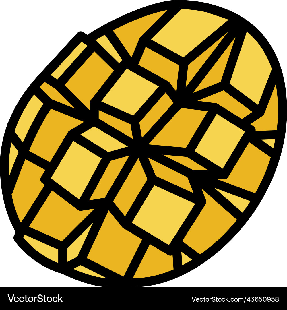 Slice mango cube color icon Vector Image