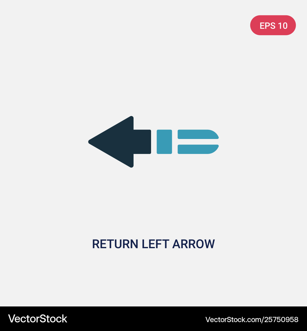 Two color return left arrow icon from user vector image