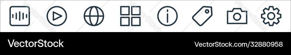 User interface line icons linear set quality vector image