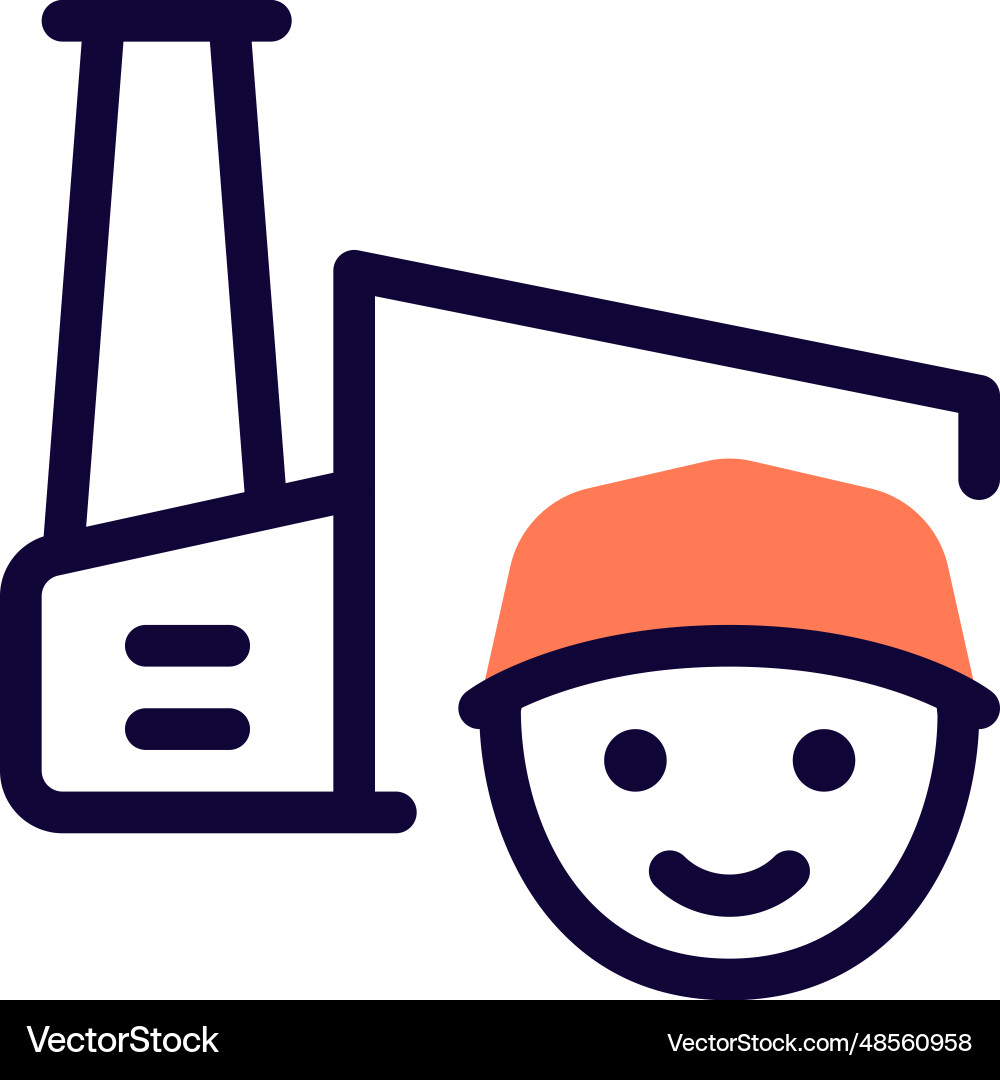 Worker handling a machines in factory vector image