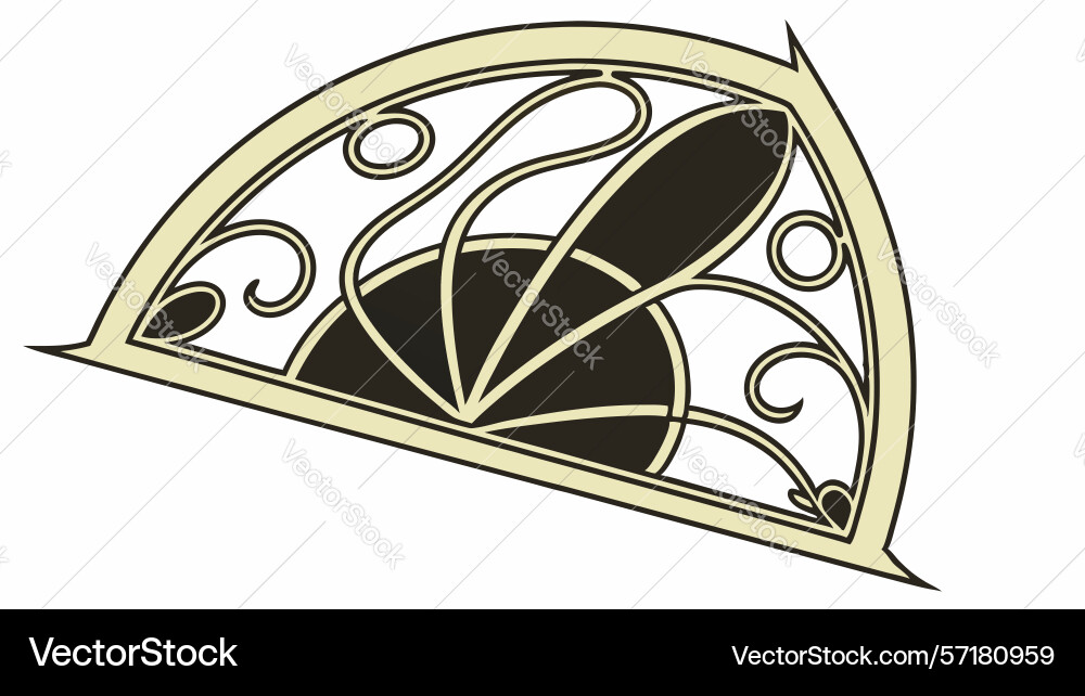 Abstract geometric patterned half-circle element vector image
