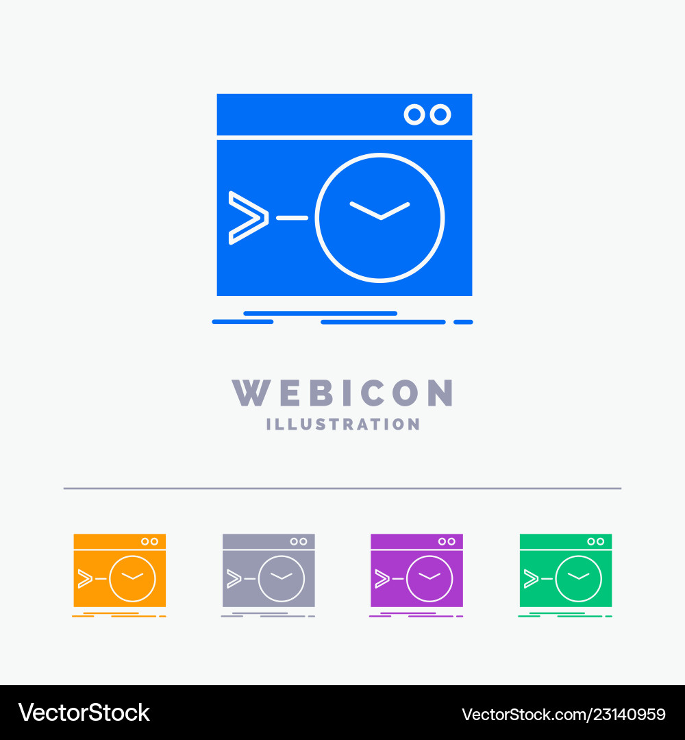 Admin Terminal Root Icon Set vector image