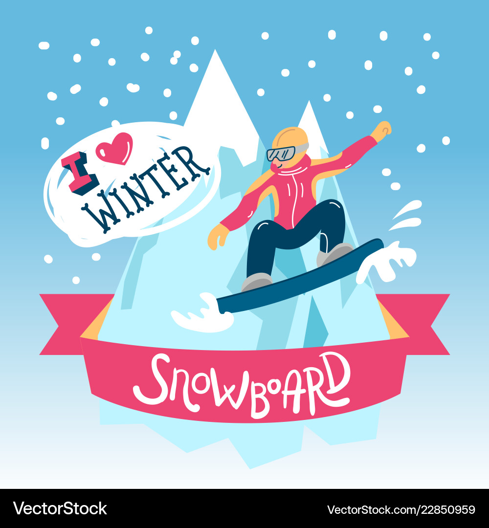 Beautiful flat winter sport Beautiful flat winter sport vector image