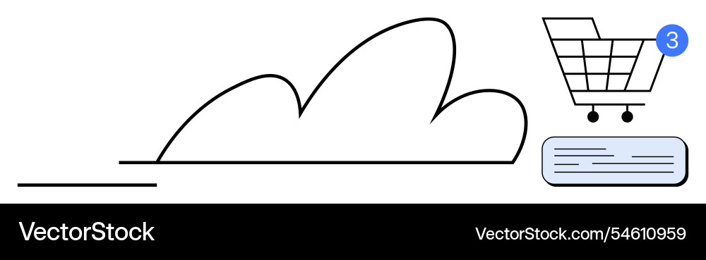 Cloud computing concept with shopping cart Cloud computing concept with shopping cart vector image