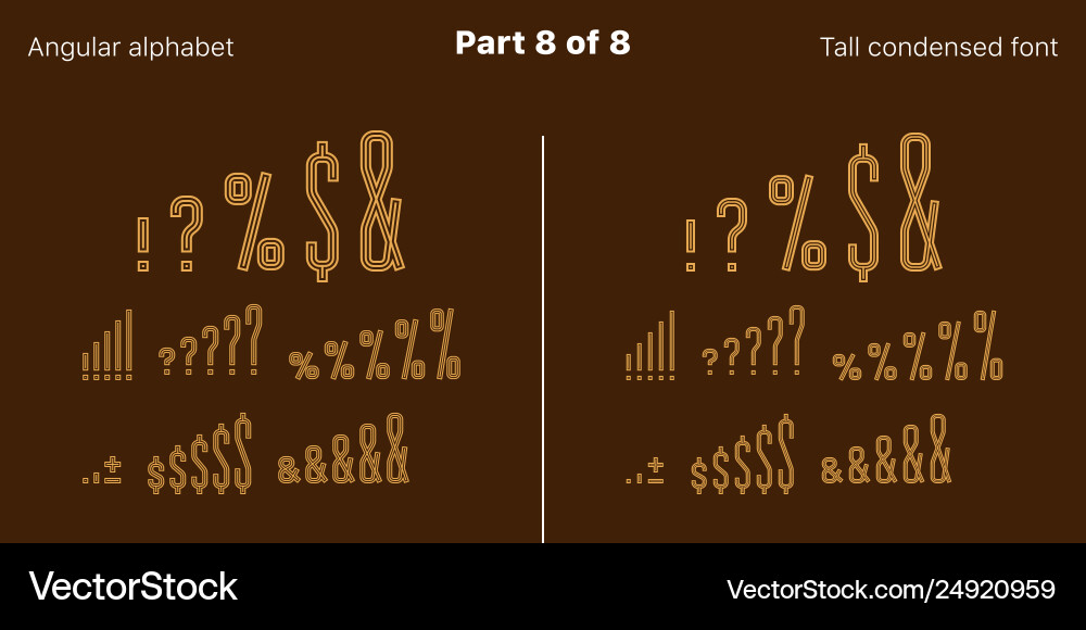 Condensed outlined sans serif font angular set Condensed outlined sans serif font angular set vector image