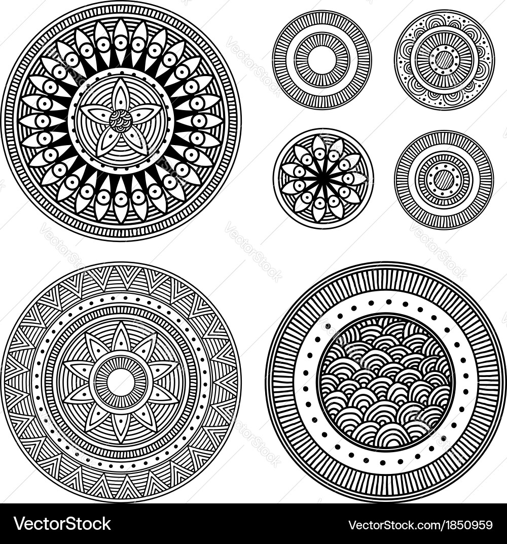 Geometric Circle Patterns vector image