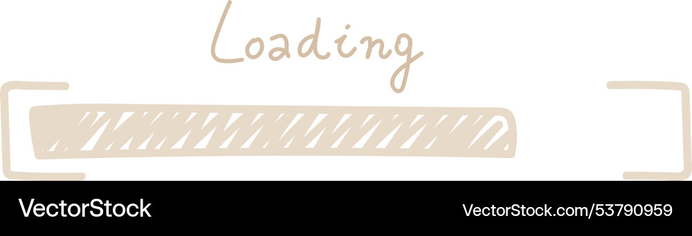 Handdrawn loading bar progress indicator vector image