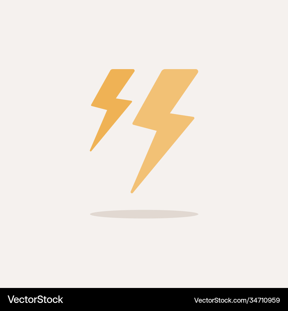 Lightning storm color icon with shadow weather Vector Image