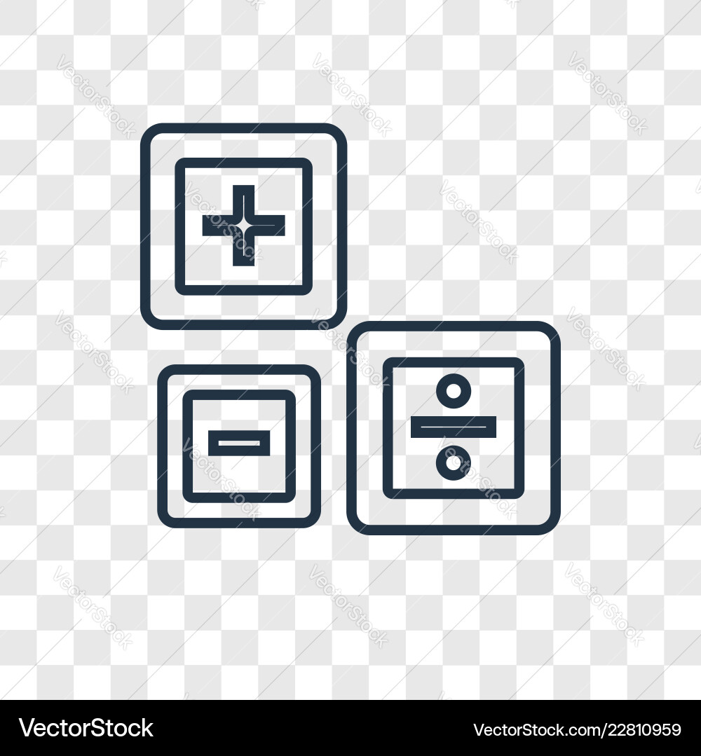 Maths concept linear icon isolated on transparent Maths concept linear icon isolated on transparent vector image