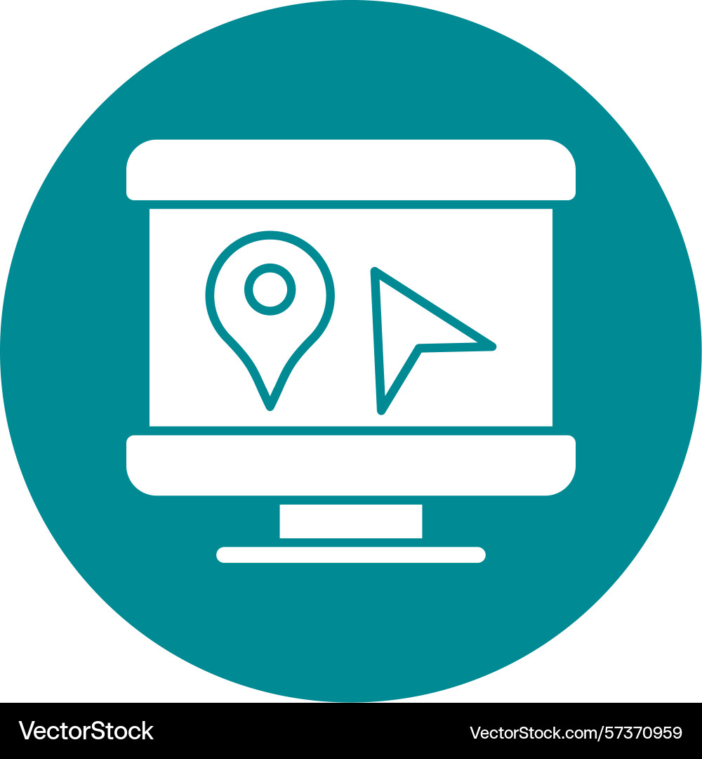 Pointer glyph circle icon vector image