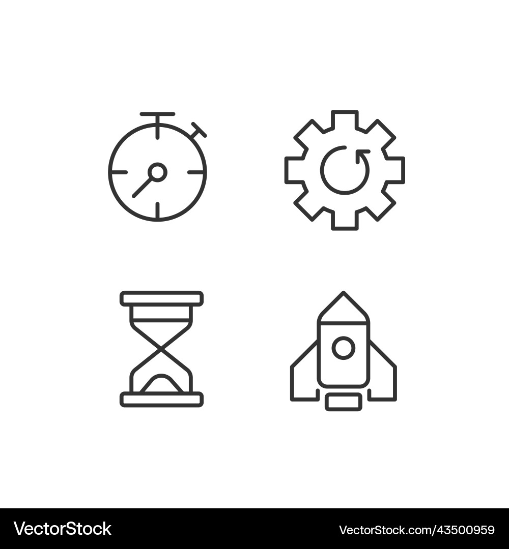 Process and operation pixel perfect linear icons Process and operation pixel perfect linear icons vector image